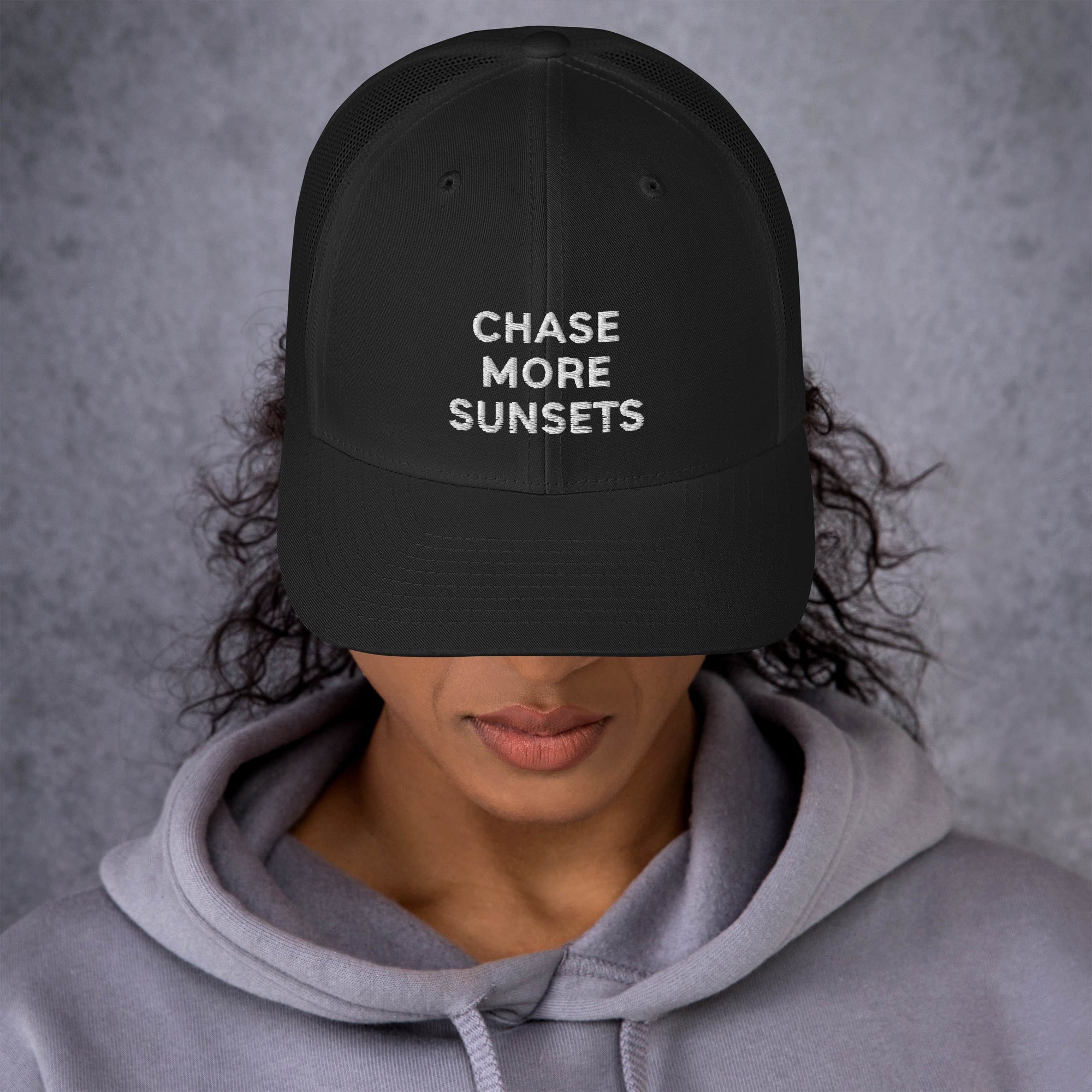 CHASE MORE SUNSETS Trucker Cap