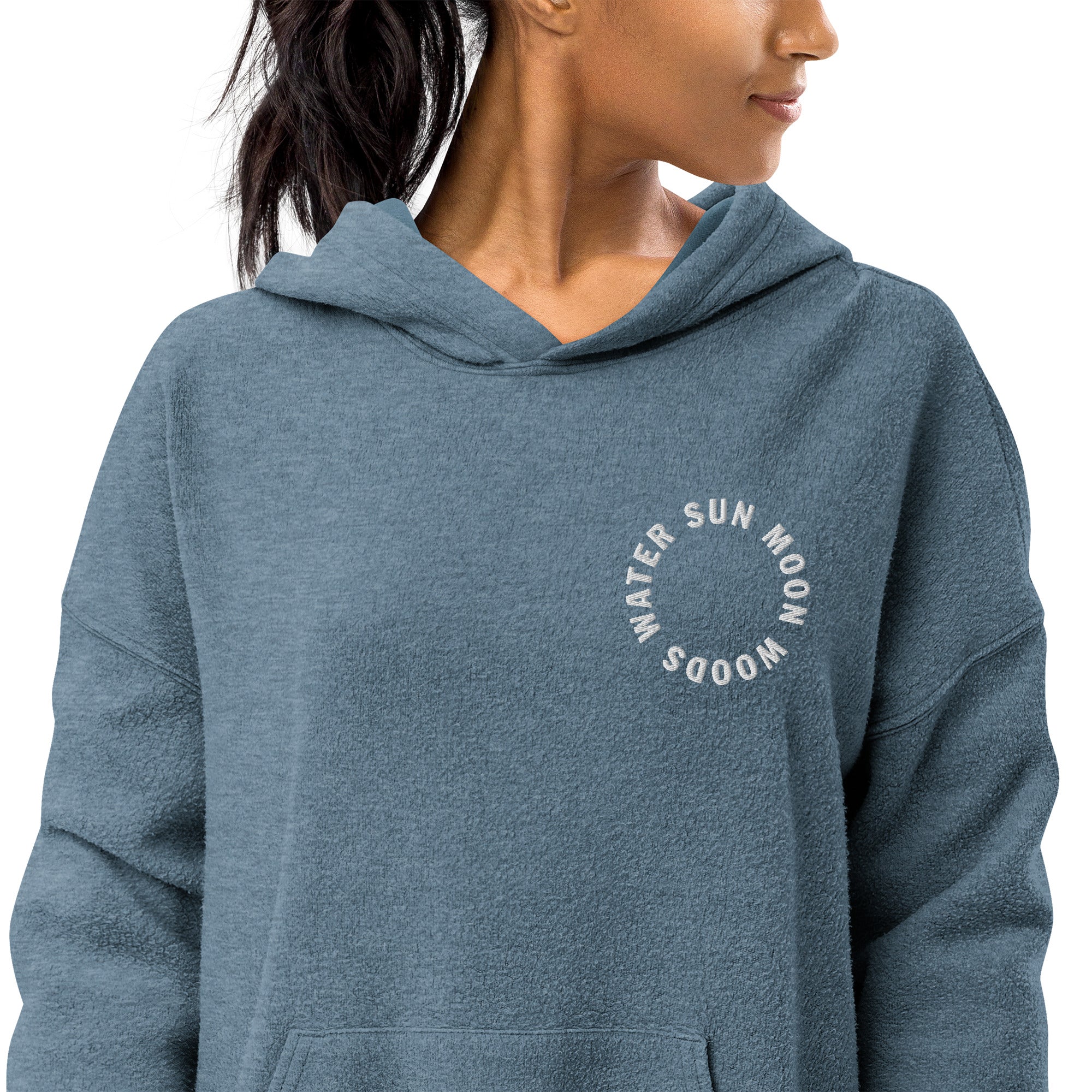 SUN MOON WOODS WATER Unisex Sueded Fleece Hoodie (Mult. Colors)