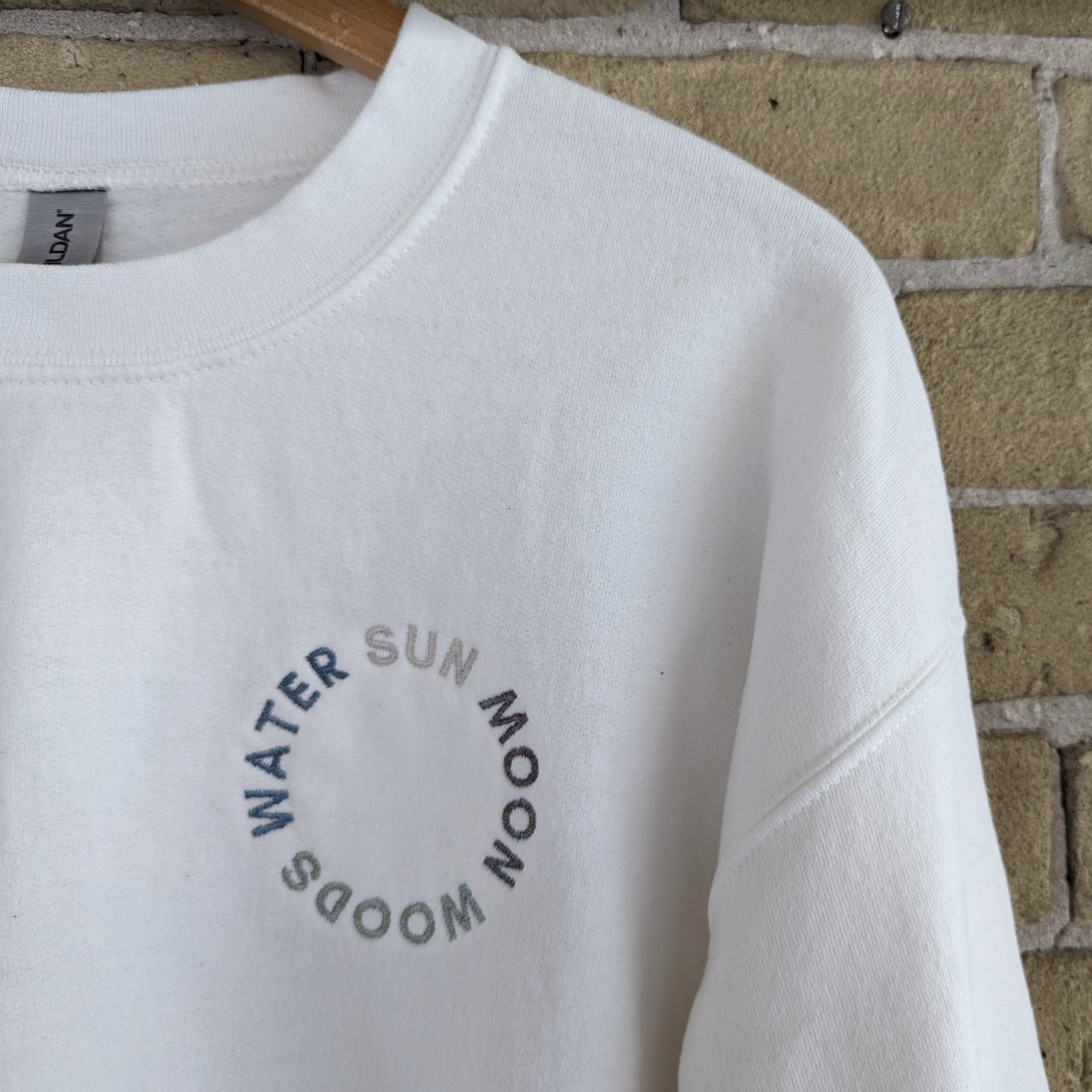 SUN MOON WOODS WATER Embroidered Unisex Sweatshirt